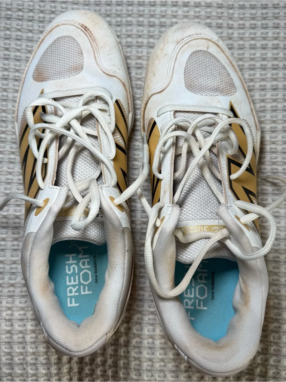 New Balance Fresh Foam X 3000v7  Men's Baseball Metal Cleat Size 10.5 Gold White